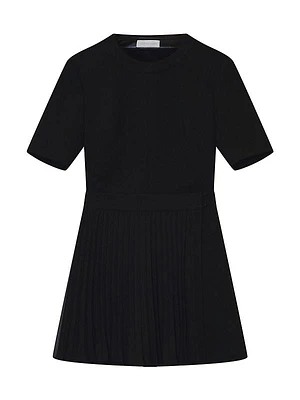 Tyra Pleated-Insert Minidress