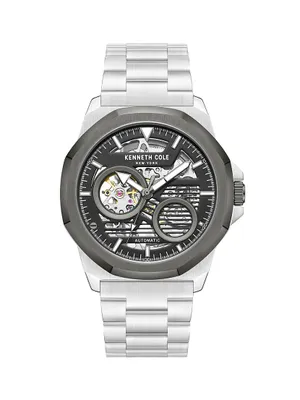 Automatic Stainless Steel Skeleton Watch/45MM