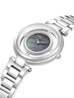 Transparency Stainless Steel & Crystal Bracelet Watch/34MM