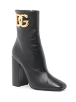 90MM Leather Logo Booties