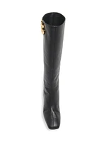 Leather Logo Knee-High Boots