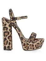 Keira Embellished Leopard 125MM Platform Sandals