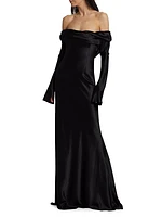 Noa Crepe Satin Gown