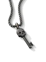 Memento Mori Skull Key Amulet with Pavé Black Diamonds