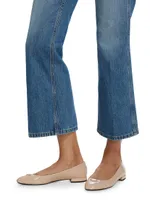 Waistless Boot-Cut Crop Jeans