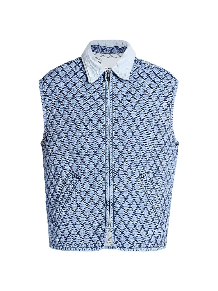 Damara Quilted Denim Vest