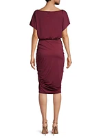 Kezia Ruched Jersey Midi-Dress