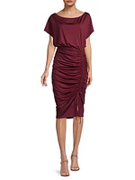 Kezia Ruched Jersey Midi-Dress