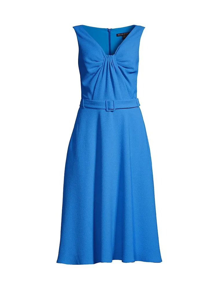 Vieata Belted V-Neck Midi-Dress