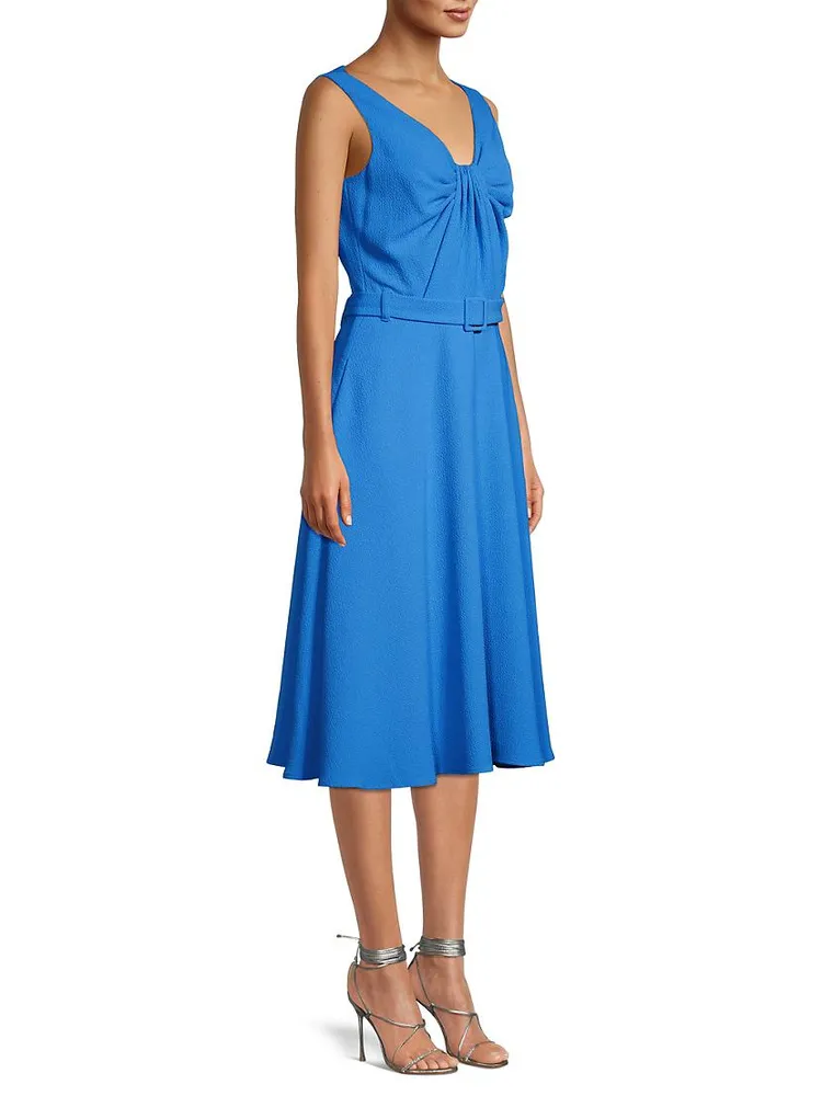 Vieata Belted V-Neck Midi-Dress