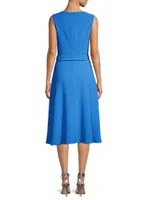 Vieata Belted V-Neck Midi-Dress