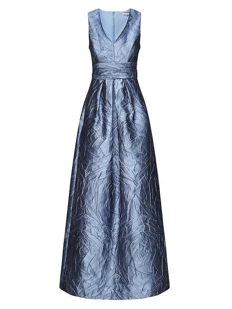 Mariah Jacquard Textured Gown
