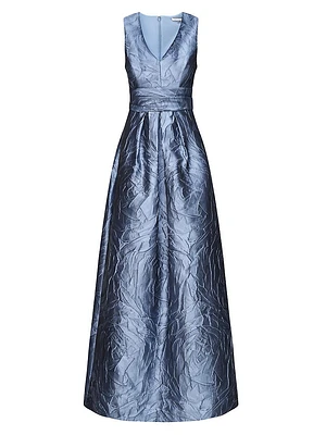 Mariah Jacquard Textured Gown