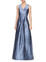 Mariah Jacquard Textured Gown