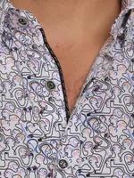 Painted Faces Button-Front Shirt