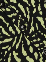 Animal-Motif Knit Jacquard Cardigan