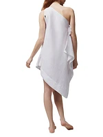 Asymmetric Linen Cover-Up Dress