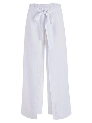 Linen Tie-Waist Cover-Up Pants