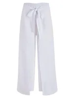 Linen Tie-Waist Cover-Up Pants