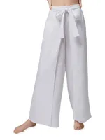 Linen Tie-Waist Cover-Up Pants
