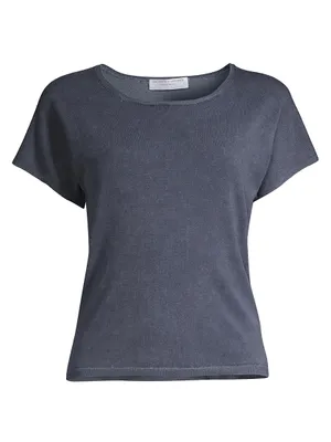 Jewel-Neck Stretch-Cotton T-Shirt
