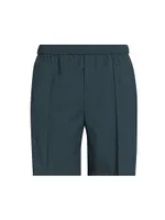 Pintucked Wool-Blend Shorts