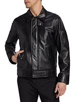 Stand Collar Leather Jacket