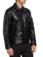 Stand Collar Leather Jacket