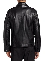 Stand Collar Leather Jacket