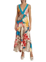 Descanso Tiered Floral Maxi Dress