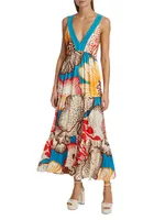 Descanso Tiered Floral Maxi Dress