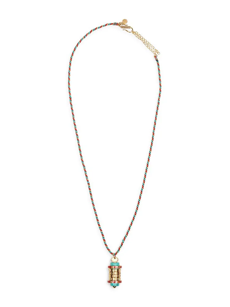 Mot De Passe 18K-Gold-Plated & Mixed-Media Pendant Necklace