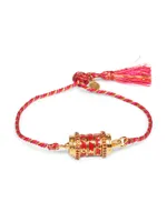 Mot De Passe Jackpot 18K-Gold-Plated, Enamel & Zircon Bracelet