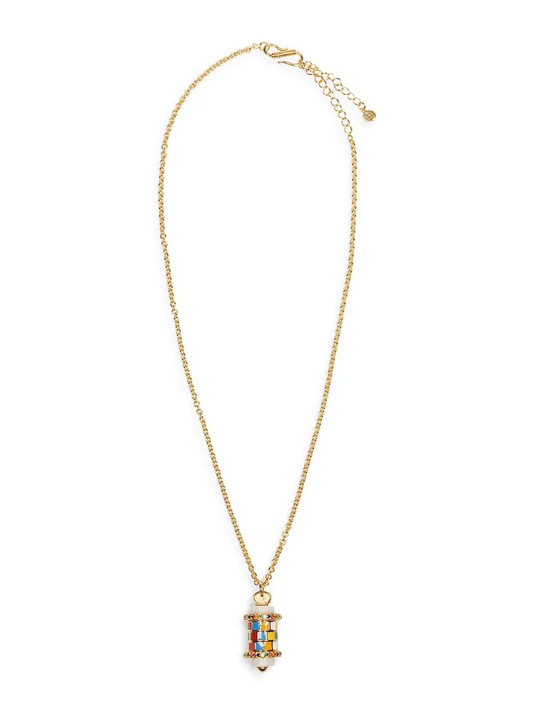 Mot De Passe Arlequin 18K-Gold-Plated & Mixed-Media Pendant Necklace