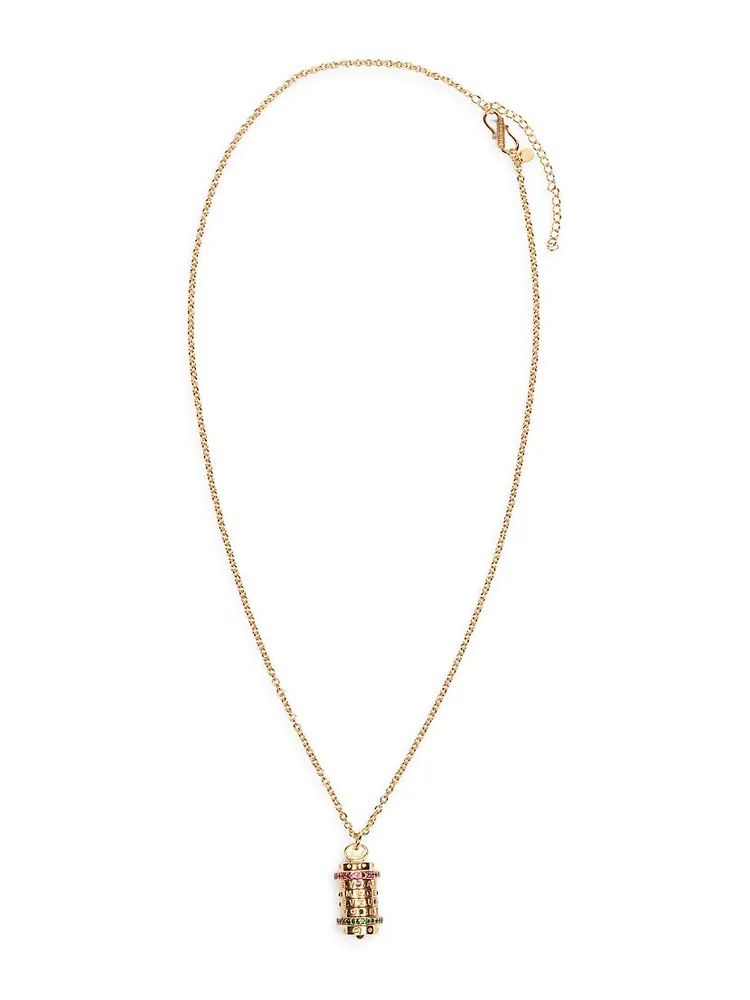 Mot De Passe Classique 18K-Gold-Plated & Zircon Pendant Necklace