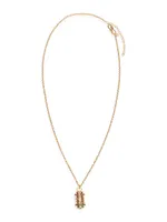 Mot De Passe Classique 18K-Gold-Plated & Zircon Pendant Necklace