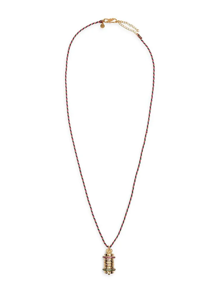 Mot De Passe 18K-Gold-Plated & Zircon Pendant Necklace