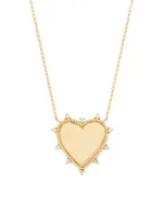 14K Yellow Gold & 0.15 TCW Diamond Heart Pendant Necklace