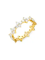 14K Yellow Gold & 1.18 TCW Diamond Cluster Pinky Ring