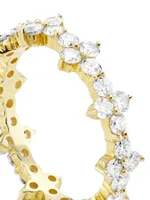 14K Yellow Gold & 1.18 TCW Diamond Cluster Pinky Ring