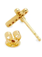 14K Yellow Gold & 0.13 TCW Diamond Cross Stud Earrings