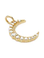 14K Yellow Gold & 0.283 TCW Diamond Crescent Moon Pendant