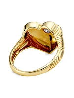 14K Yellow Gold & 0.13 TCW Diamond Heart Ring