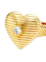 14K Yellow Gold & 0.13 TCW Diamond Heart Ring