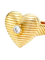 14K Yellow Gold & 0.13 TCW Diamond Heart Ring
