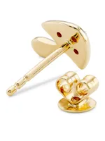 14K Yellow Gold & 0.044 TCW Diamond Mushroom Stud Earrings