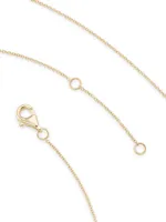 14K Yellow Gold & 0.008 TCW Diamond Elephant Pendant Necklace