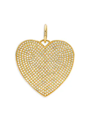 14K Yellow Gold & 1.06 TCW Diamond Heart Pendant