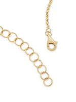 14K Yellow Gold & 0.5 TCW Diamond Ball-Chain Station Necklace