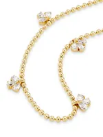 14K Yellow Gold & 0.5 TCW Diamond Ball-Chain Station Necklace